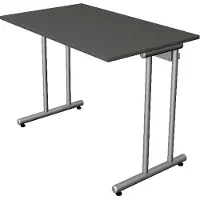 Kerkmann Büromöbelfabrik Smart office Bureau anthracite rectangulaire piétement en C argenté 100,0 x 60,0 cm (100 x 60 x 75 cm)