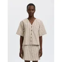 Selected Chemisier marron / blanc