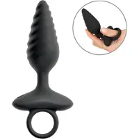 ANOS - plug anal vibrant texturé - silicone noir
