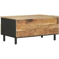 vidaXL Table basse marron et noire 80 x 54 x 40 cm en bois massif de manguier
