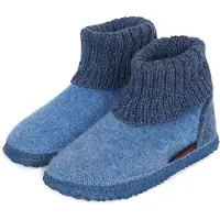 Giesswein Pantoufle 'Kramsach' bleu-gris / bleu clair / bleu chiné / rouge / noir