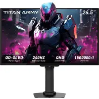 TITAN ARMY G2785S : écran de jeu QD-OLED 26,5 pouces, 2560 x 1440, 240 Hz, temps de réponse GTG de 0,03 ms, contraste de 1,5 million:1, HDR10, 99 % de la gamme DCI-P3