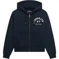 Superdry Athletic Essentials Relaxed Crop Full Zip Sweatshirt Bleu M Femme