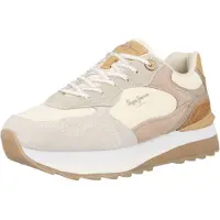 Pepe Jeans Baskets basses 'Freya Lea' crème / camel / cognac / gris
