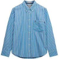 Superdry Femme Chemise Poplin Manches Longues Coupe Décontractée Blue Taille: 34