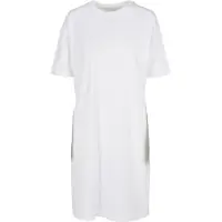 Build Your Brand Ladies Organic Oversized Slit Tee Dress Blanc - Build Your Brand BY181 - Taille M