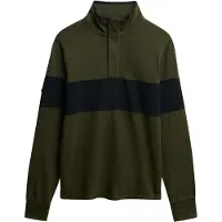 Superdry Classic Rugby Henley Long Sleeve Polo Vert M Homme