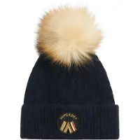 Superdry Femme Bonnet en Maille Torsadée Luxe, Bleu Marine