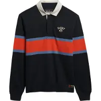 Superdry pour homme. M6010909A Polo vintage Athletic Eagle marine, rouge (M), Casuel, Coton, Manche longue