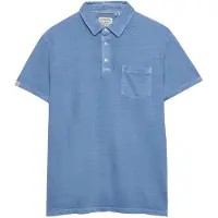 Superdry Classic Cotton Linen Short Sleeve Polo Bleu XL Homme