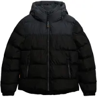 Superdry pour homme. M5012281A Colourblock Puffer Jacket noir (L), Casuel, Polyester