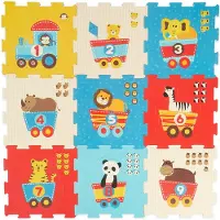 Bieco Puzzle Mat Animal Motif Train 18 Units Multicolore Enfants