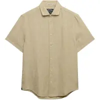 Superdry Homme Chemise en lin à Manches Courtes Riviera Beige Taille: XL
