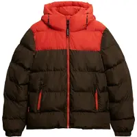 Superdry Veste mi-saison brun foncé / rouge