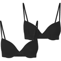 Urban Classics Brassière de - Soutien-Gorge Coton Basique - Lot de 2 - EU75A - EU85B - pour Femme - noir - Taille 90A