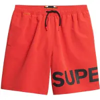 Superdry pour homme. M3010244A Maillot de bain graphique rouge (L), Beachwear, Polister recyclé, Durable