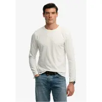 Superdry Classic Cotton Linen Long Sleeve T-shirt Blanc 2XL Homme