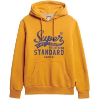 Superdry Homme Coton Imprimé Standard Script Sweat À Capuche, Jaune, Taille: M