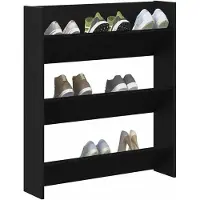 vidaXL Cabinet à chaussures mural Chêne noir 80 x 18 x 90 cm