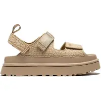 Ugg pour femme. 1175311 GoldenGlow Sandales en cuir beige gaufré (38), 3 à 5 cm, Velcro, Casuel