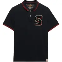 Superdry Vintage Athletic Patch Short Sleeve Polo Bleu S Homme