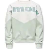 ONLY GIRLS Sweat-shirt 'KOGRuna-Mena' pétrole / menthe / blanc cassé