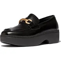 Original Brands Mocassins compensés Femme Luma en cuir épais avec mors Noir