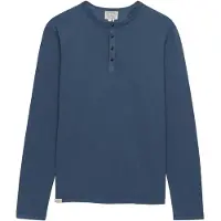 Superdry Slub Grandad Long Sleeve T-shirt Bleu S Homme