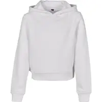 Build Your Brand Girls Cropped Sweat Hoody Blanc - Build Your Brand BY113 - Taille 158/164