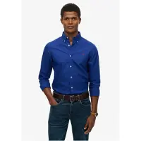 Superdry pour homme. M4011037A Camia Classic Oxford bleu (L), Casuel, Coton, Classique, Manche longue