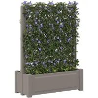 vidaXL Grand Pot Avec Trellis Gris 99,5 X 43 X 133,5 Pp