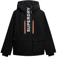 Superdry pour femme. WS110181A Veste de ski freestyle Ultimate noir (S), Casuel, Sport, Polyester, Neige