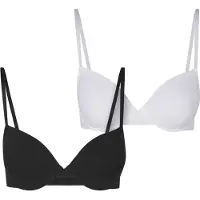 Urban Classics Brassière de - Soutien-Gorge Coton Basique - Lot de 2 - EU75C - EU85C - pour Femme - noir/blanc - Taille 90C