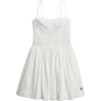 Superdry Femme Robe Caraco Courte Brodée White Taille: 34