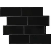 vidaXL Carreau De Métro 10 Pcs Noir 29 X 21 Cm Polyuréthane Et Pet