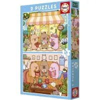 Educa Capybaras Capyfun Puzzle 2x48 pièces Multicolore Enfants Multicolore Taille unique