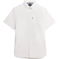 Superdry pour homme. M4010944A Chemise Oxford blanche (M), Casuel, Coton, Manche courte