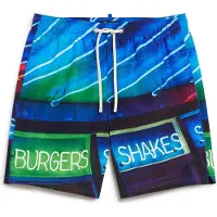 Superdry pour homme. M3010233A Maillot de bain imprimé photo bleu (M), Beachwear, Polister recyclé, Durable