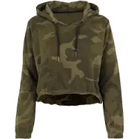 Build Your Brand Camo Hoodie Vert M Femme