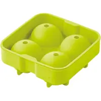 Point-Virgule Moule à glaçons en silicone pour 4 boules vert Ø 4.5cm