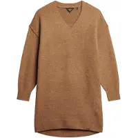 Superdry V Jumper Long Sleeve Short Dress Marron S Femme