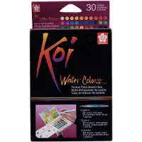 Sakura Boîte à croquis aquarelle - - Koi - 30 couleurs - Pinceau rechargeable - Éponge incluse