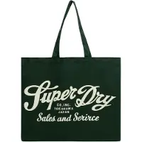 Superdry Homme Coton Imprimé Graphique Tote, Vert &amp; Crème