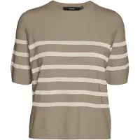 Vero Moda Pull-over 'VMSaba' camel / blanc