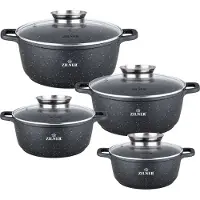 Zilner Ensemble De 4 Pots En Marbre 16 / 20 / 22 / 26 Cm Zl-7320