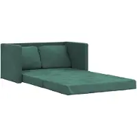 vidaXL Canapé-lit 2 en 1 vert foncé 122x204x55 cm velours