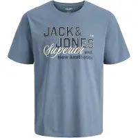 Jack & Jones T-shirt enfant JJELOGO TEE SS O-NECK garcons - Bleu - 13 ans