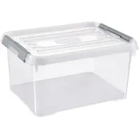 Curver Allibert boîte de rangement handy plus - clips gris - couvercle transparent - 15 l