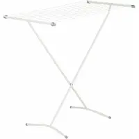 BRASQ Séchoir vertical blanc - 8 mètres - Sèche-linge - Étagère à linge pliable - Étagère à linge verticale - Étagères de séchage - 90x53x83 cm