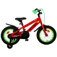 Volare Vélo pour enfants Rocky - Garçons - 14 pouces - Rouge - Deux freins à main